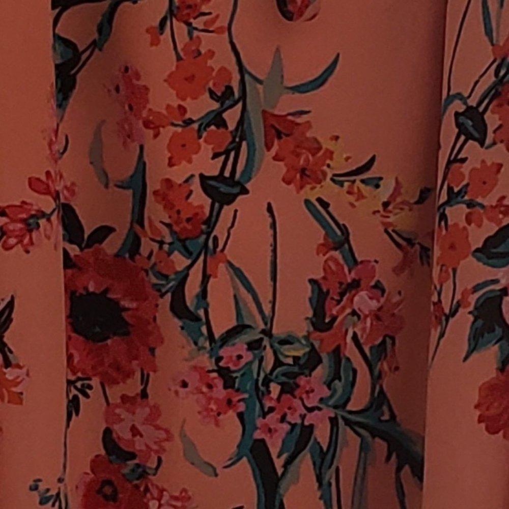 Boutique by JCP Coral Floral Cold Shoulder Dress